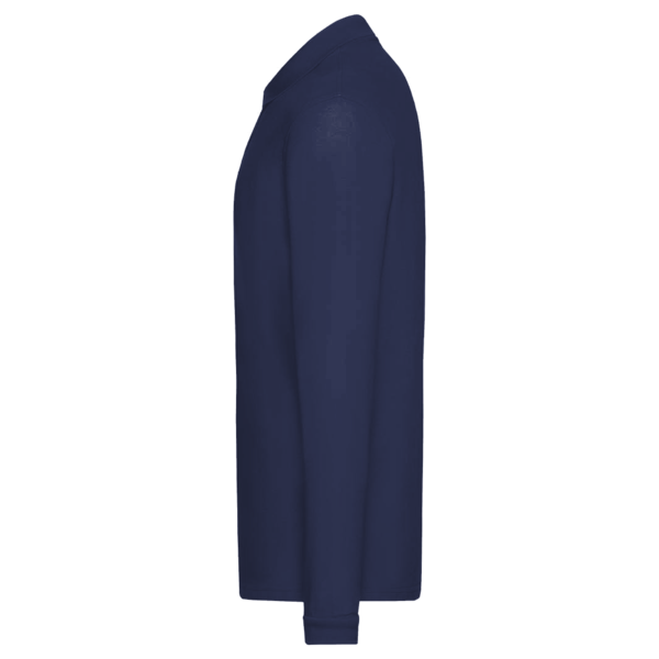 Core 365 Men's Pinnacle Performance Long Sleeve Piqué Polo with Pocket, Classic Navy, Left Sleeve view