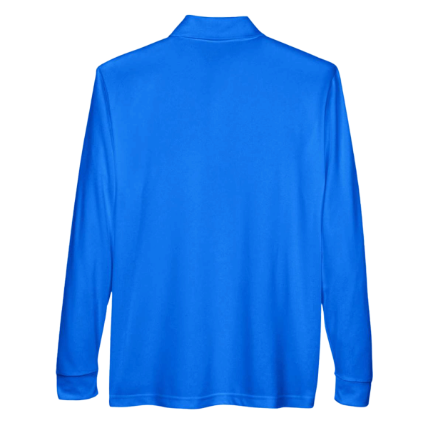 Core 365 Men's Pinnacle Performance Long Sleeve Piqué Polo with Pocket, True Royal, Back view