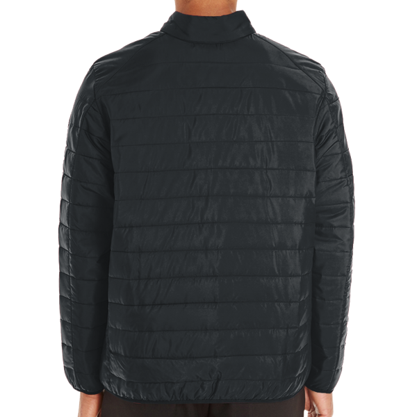 Core 365 Men's Prevail Packable Puffer Jacket, Black, Back view
