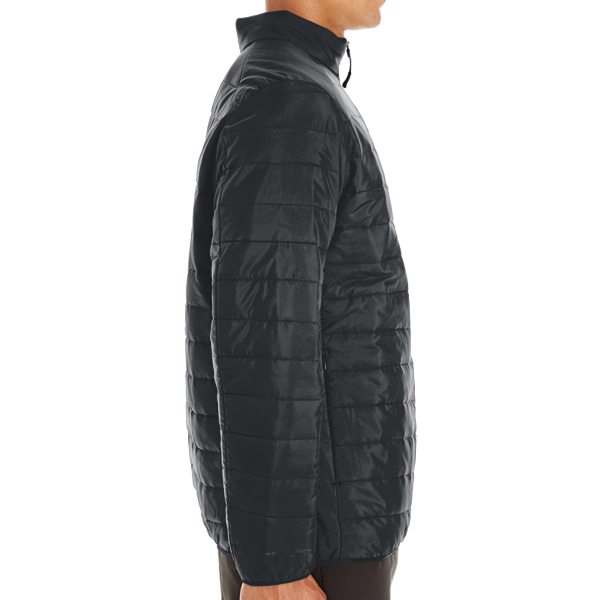 Core 365 Men's Prevail Packable Puffer Jacket, Black, Right Sleeve view