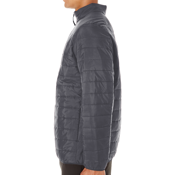 Core 365 Men's Prevail Packable Puffer Jacket, Carbon, Left Sleeve view
