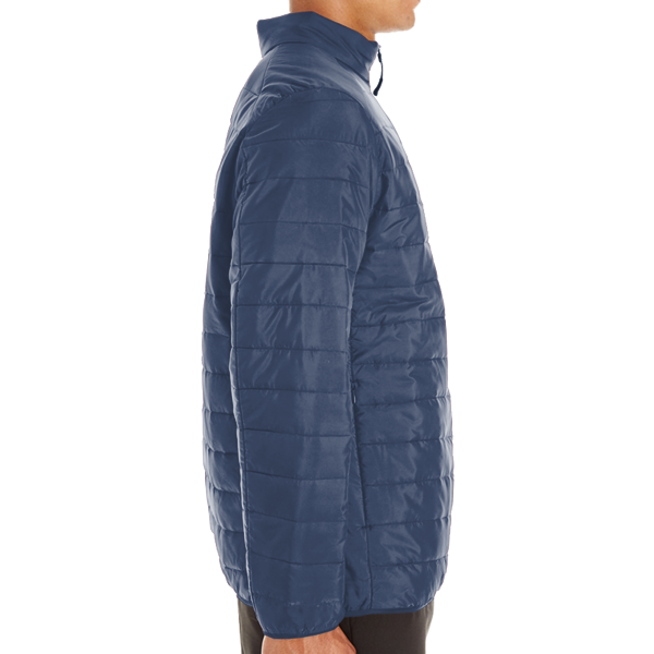 Core 365 Men's Prevail Packable Puffer Jacket, Classic Navy, Right Sleeve view