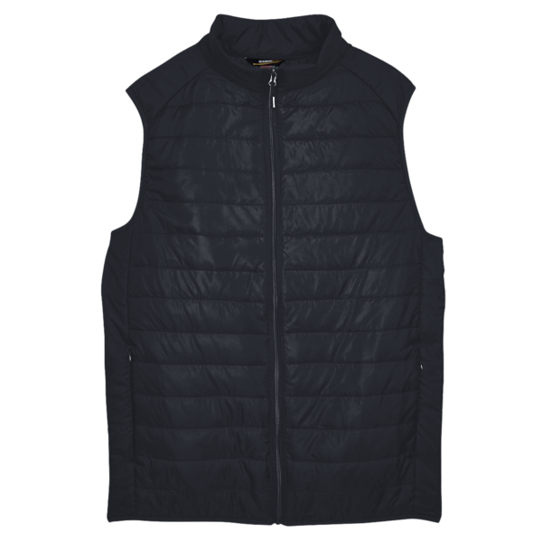 Core 365 Men's Prevail Packable Puffer Vest, Black, Front view
