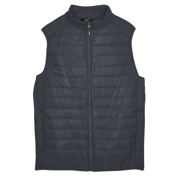 Core 365 Men's Prevail Packable Puffer Vest, Carbon, Front view