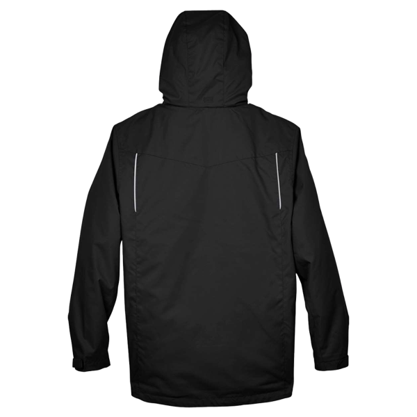Core 365 Men's Region 3-in-1 Jacket with Fleece Liner, Black, Back view