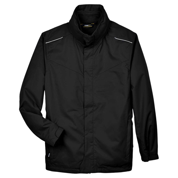 Core 365 Men's Region 3-in-1 Jacket with Fleece Liner, Black, Front view