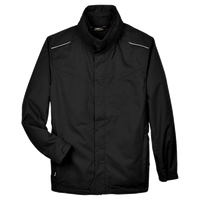 Core 365 Men's Region 3-in-1 Jacket with Fleece Liner, Black, Front view