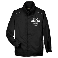 Core 365 Men's Region 3-in-1 Jacket with Fleece Liner, Black, Front view, Mockup
