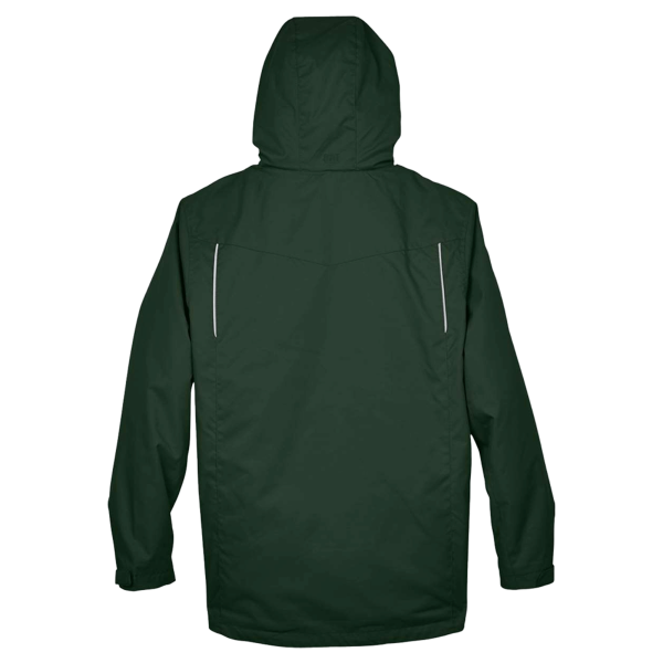 Core 365 Men's Region 3-in-1 Jacket with Fleece Liner, Forest, Back view