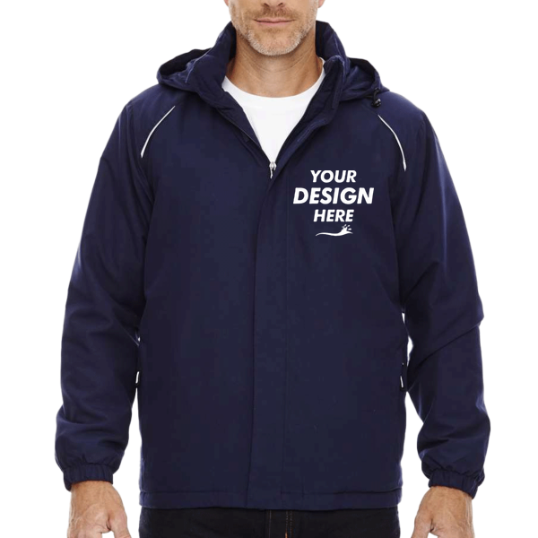 Core 365 Men's Tall Brisk Insulated Jacket, Classic Navy, Front view, Mockup