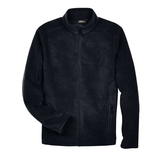 Core 365 Men's Tall Journey Fleece Jacket, Black, Front view