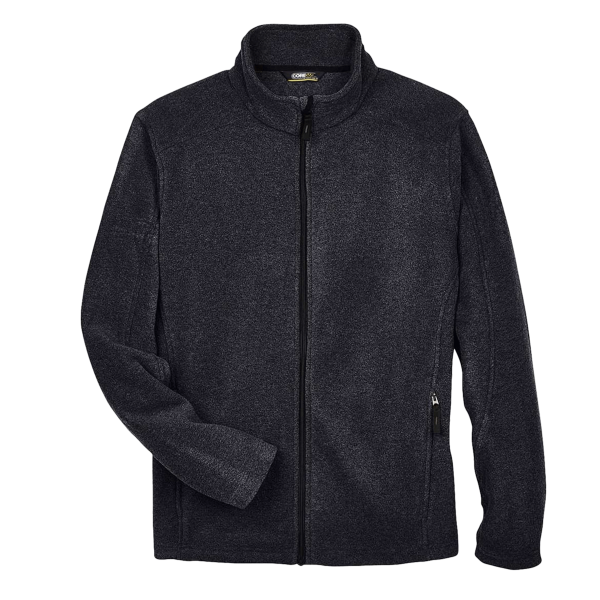 Core 365 Men's Tall Journey Fleece Jacket, Heather Charcoal, Front view
