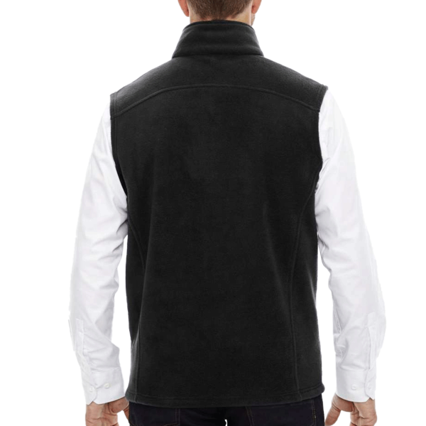 Core 365 Men's Tall Journey Fleece Vest, Black, Back view
