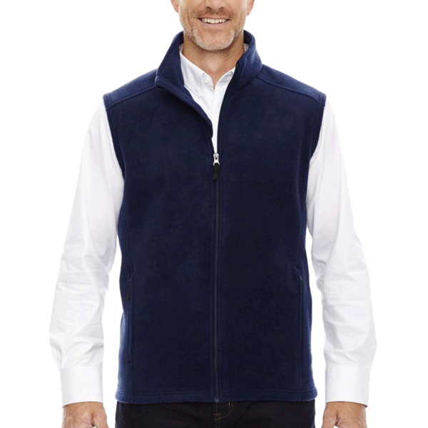 Core 365 Men's Tall Journey Fleece Vest, Classic Navy, Front view