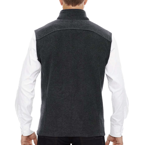 Core 365 Men's Tall Journey Fleece Vest, Heather Charcoal, Back view