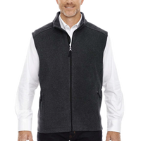 Core 365 Men's Tall Journey Fleece Vest, Heather Charcoal, Front view