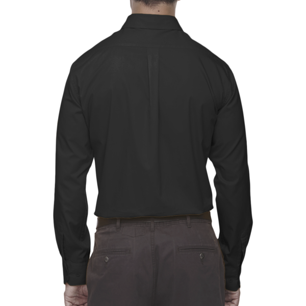 Core 365 Men's Tall Operate Twill Dress Shirt, Black, Back view