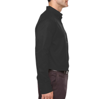 Core 365 Men's Tall Operate Twill Dress Shirt, Black, Right Sleeve view