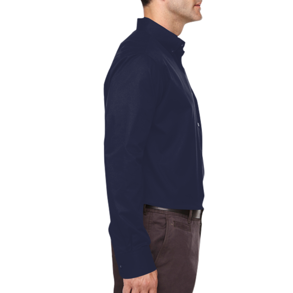 Core 365 Men's Tall Operate Twill Dress Shirt, Classic Navy, Right Sleeve view