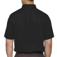 Core 365 Men's Tall Optimum Short Sleeve Twill Dress Shirt, Black, Back view