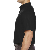 Core 365 Men's Tall Optimum Short Sleeve Twill Dress Shirt, Black, Left Sleeve view