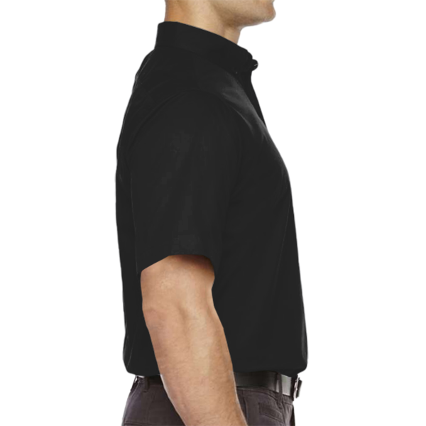 Core 365 Men's Tall Optimum Short Sleeve Twill Dress Shirt, Black, Right Sleeve view