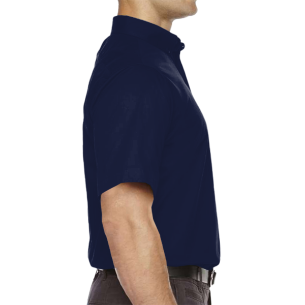 Core 365 Men's Tall Optimum Short Sleeve Twill Dress Shirt, Classic Navy, Right Sleeve view