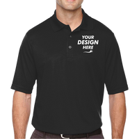 Core 365 Men's Tall Origin Performance Piqué Polo, Black, Front view, Mockup