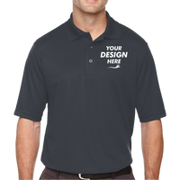 Core 365 Men's Tall Origin Performance Piqué Polo, Carbon, Front view, Mockup