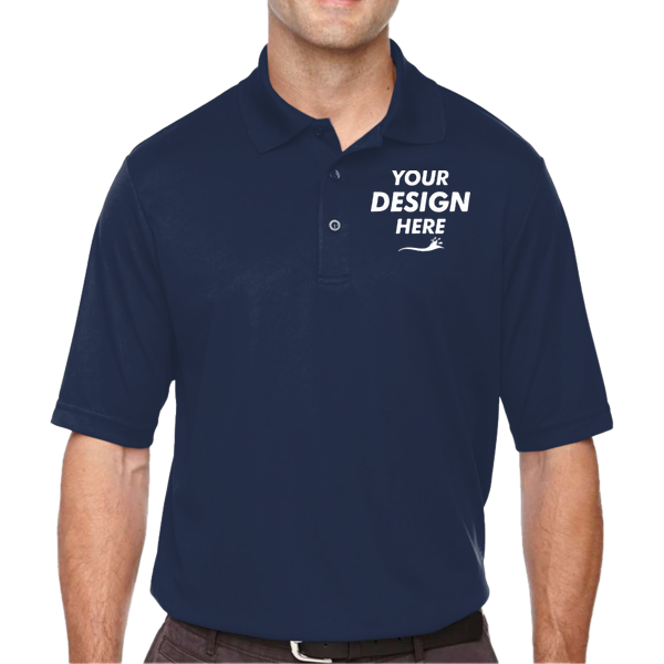 Core 365 Men's Tall Origin Performance Piqué Polo, Classic Navy, Front view, Mockup