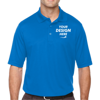 Core 365 Men's Tall Origin Performance Piqué Polo, True Royal, Front view, Mockup