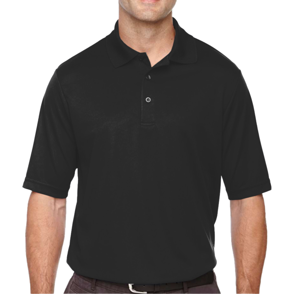 Core 365 Men's Tall Origin Performance Piqué Polo, Black, Front view