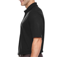 Core 365 Men's Tall Origin Performance Piqué Polo, Black, Left Sleeve view