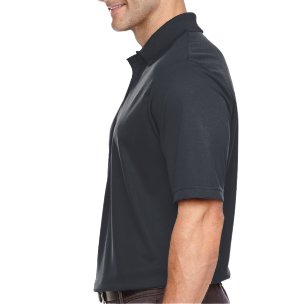 Core 365 Men's Tall Origin Performance Piqué Polo, Carbon, Left Sleeve view
