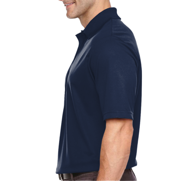 Core 365 Men's Tall Origin Performance Piqué Polo, Classic Navy, Left Sleeve view