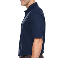 Core 365 Men's Tall Origin Performance Piqué Polo, Classic Navy, Left Sleeve view