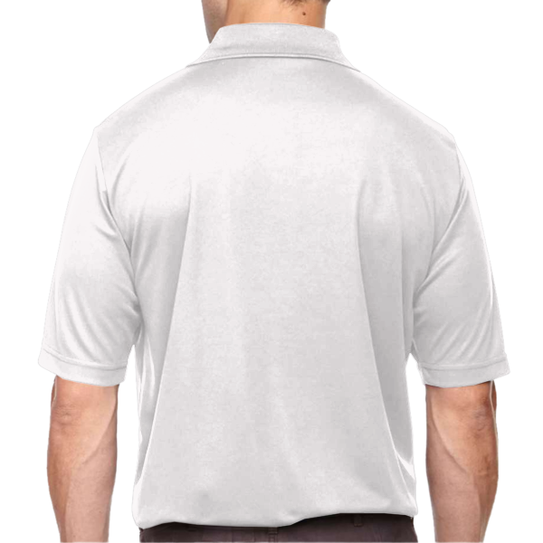 Core 365 Men's Tall Origin Performance Piqué Polo, White, Back view