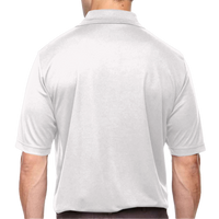 Core 365 Men's Tall Origin Performance Piqué Polo, White, Back view