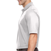 Core 365 Men's Tall Origin Performance Piqué Polo, White, Left Sleeve view
