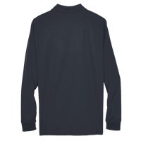 Core 365 Men's Tall Pinnacle Performance Long Sleeve Piqué Polo, Carbon, Back view