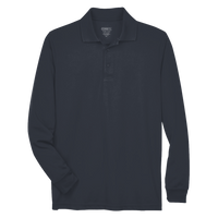 Core 365 Men's Tall Pinnacle Performance Long Sleeve Piqué Polo, Carbon, Front view