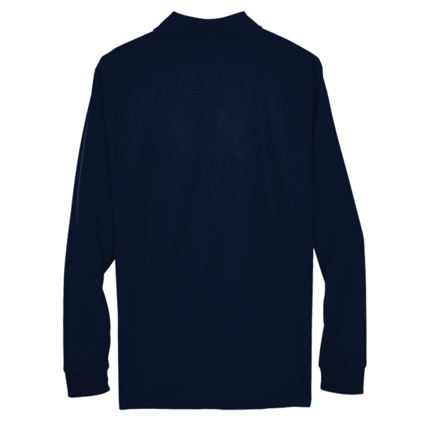 Core 365 Men's Tall Pinnacle Performance Long Sleeve Piqué Polo, Classic Navy, Back view