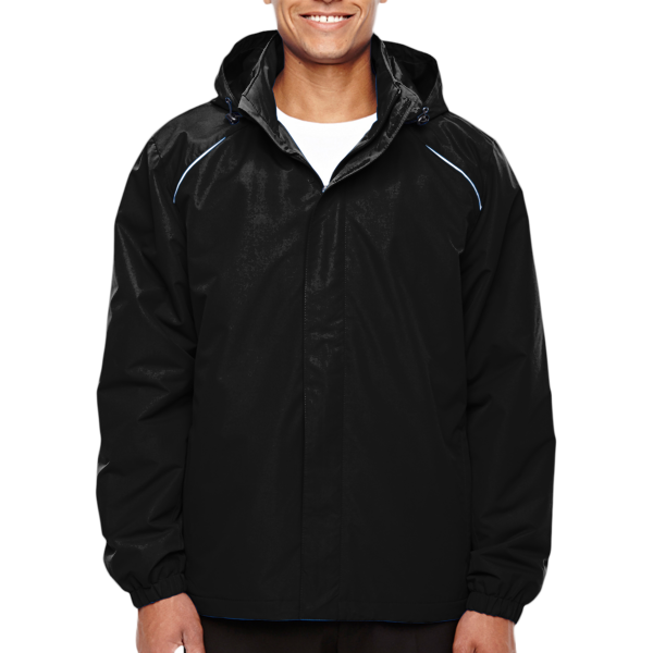 Core 365 Men's Tall Profile Fleece-Lined All-Season Jacket, Black, Front view