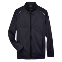 Core 365 Men's Tall Techno Lite Three-Layer Knit Tech-Shell, Black, Front view