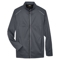 Core 365 Men's Tall Techno Lite Three-Layer Knit Tech-Shell, Carbon, Front view