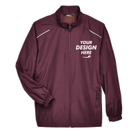 Core 365 Men's Techno Lite Motivate Unlined Lightweight Jacket, Burgundy, Front view, Mockup
