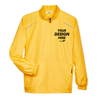 Core 365 Men's Techno Lite Motivate Unlined Lightweight Jacket, Campus Gold, Front view, Mockup