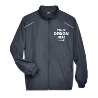 Core 365 Men's Techno Lite Motivate Unlined Lightweight Jacket, Carbon, Front view, Mockup