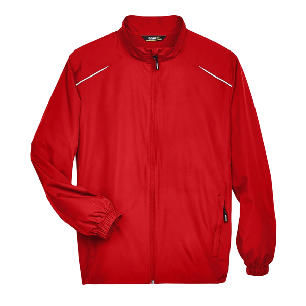 Core 365 Men's Techno Lite Motivate Unlined Lightweight Jacket, Classic Red, Front view