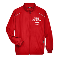 Core 365 Men's Techno Lite Motivate Unlined Lightweight Jacket, Classic Red, Front view, Mockup